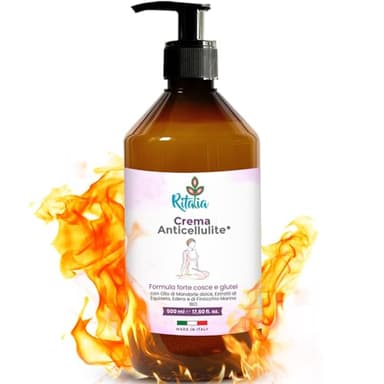 Ritalia® Crema anticelulitica reafirmante grande 500ml ingredientes BIO accion potente intensiva reductora celulitis abdomen reafirmante muslos y gluteos Apto despues radiofrecuencia corporal
