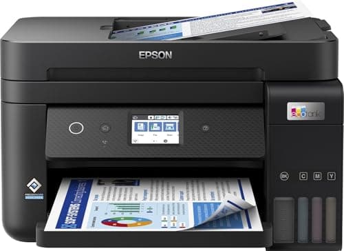 Epson EcoTank ET-4850, Impresora Wifi A4 Multifunción 4en1 con Depósito de Tinta Recargable, Fax, Impresión Doble Cara Automática (Dúplex), Pantalla LCD Táctil, Bandeja Frontal, Mobile Printing