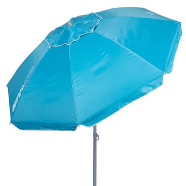 AKTIVE Sombrilla playa antiviento plegable azul Ø200, Con revestimiento plateado y protección UV 50, paravientos playa, sombrilla parasol grande, para-sol playa, sombrillas para p (62238)