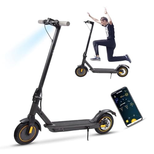 Patinete eléctrico, Potente Motor de 350 W, Alcance de 25 a 30 km, neumáticos macizos de 10", Pantalla LCD, Luces Plegables y portátiles