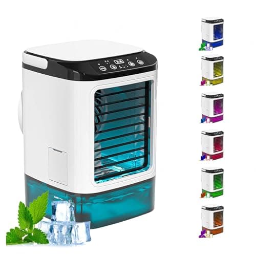 Con Caja De Hielo Aire Acondicionado Portatil Silencioso, Climatizador Con Tanque De Agua De 900ml Aire Acondicionado Portátil Sin Tubo