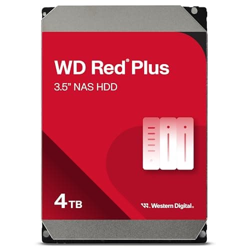 WD Red Plus 4TB NAS Disco Duro Interno 3,5" – 5400 RPM Clase, SATA 6Gb/s, CMR, 256MB Caché