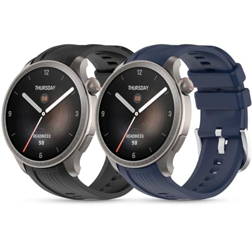 SenMore 2 Piezas Silicona Correa para Amazfit Balance, Ajustable Impermeable Deportiva Recambio Pulsera Correa para Amazfit Balance(A2286).