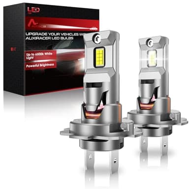 AUXIRACER Bombillas H7 LED,Chip CSP 6500 K, 600% luz, h7 LED deslumbrantes Faros deslumbrantes y Luces de Cruce para automóviles, reemplazo para halógenos lámparas y xenón. 2 pcs