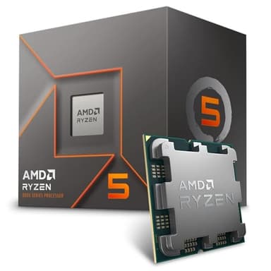 AMD Ryzen 5 8400F Procesador (6 Core/12 threads, 65W DTP, Socket AM5, 22MB Caché, Reloj de aumento máx. hasta 4.7GHz,con ventilador Wraith Stealh)