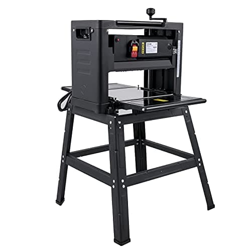 Vevor Regruesadora 330 mm Cepilladora de Madera 2000 W Máquinas de Cepilladora de Prensa Cepillo Eléctrico para Madera Profundidad 3 mm con Soporte, Negro