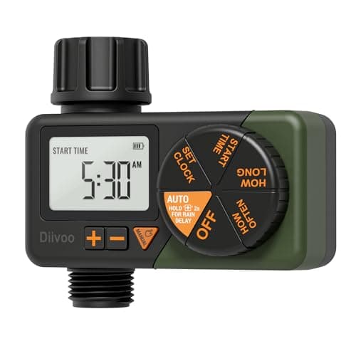 Diivoo Programador de riego automático, Temporizadores de mangueras de riego, Programas semanales y Diarios, retrasos en la Lluvia y riego Manual de césped y Jardines