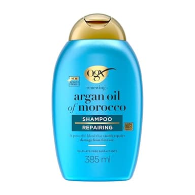 OGX Renewing + Argan Oil of Morocco Shampoo (385 ml), champú reparador con aceite de argán de Marruecos, champú para cabello seco, con tensioactivos sin sulfatos