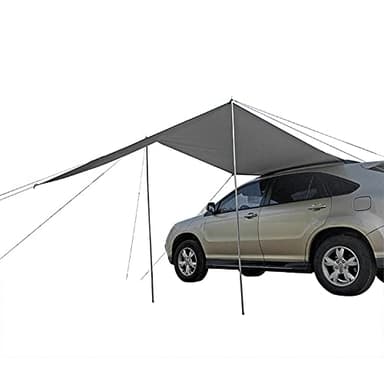 Blueshyhall Toldo impermeable para coche, tienda de campaña para techo, techo de protección solar para coche, SUV, caravana, exterior (300 x 200 cm, gris)