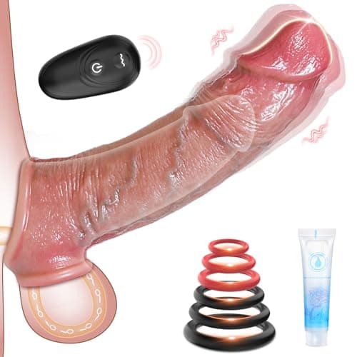 Juguetes Sexuales Eróticos Hombres Fundas para Pene - Consolador Sexo Mujer Parejas Adultos Dildo Anillo Vibradorador con 10 Modos de Vibración, Sex Toys Extensión de Pene Plug Anal Sexual Estimulador