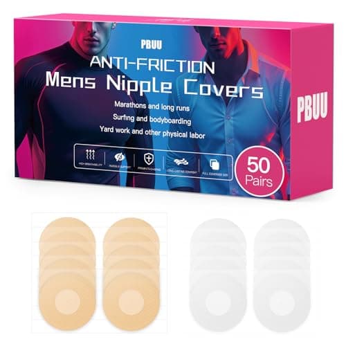 50Pares(100Piezas) Pezoneras para Hombre Protector de Pezones para Hombre,Cubre Pezones Invisible Hombre para Corredores & Atletas,Suave y Transpirable,Anti-Fricción,Blanco y Beige