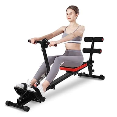 Dnkelar Máquina de Remo Máquina de Remo para casa con Monitor, 12 Niveles de Resistencia Maquina Remo Gym, Herramientas de Fitness multifuncionales Peso máximo 120 kg