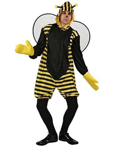 Atosa | Disfraz Abeja para Hombre y Mujer | Incluye Mono Amarillo con Capucha, Alas y Guantes | Disfraz Original y Divertido para Adultos | Carnaval, Halloween y Fiestas Temáticas | Amarillo | XS-S