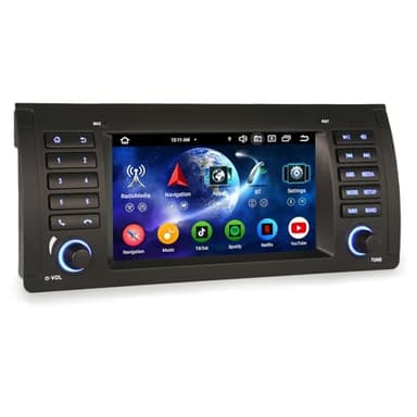 Erisin 8-Core 4GB RAM+64GB ROM Android 14 Radio Coche Estéreo de Automóvil para BMW X5 E53 7 Pulgadas GPS Navegación IPS Wireless CarPlay Android Auto DSP Bluetooth 5.0 WiFi 4G Dab+ USB Canbus OBD2