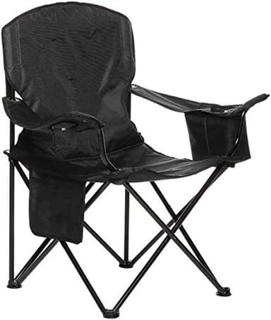 Amazon Basics Silla de camping con enfriador, Acolchada, X-Large, Negro