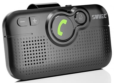 SUNITEC Manos Libres Coche Bluetooth: con Siri y Google Assistant - Indicaciones de Voz - Conexión de 2 Teléfonos Simultáneamente con Clip de Visera