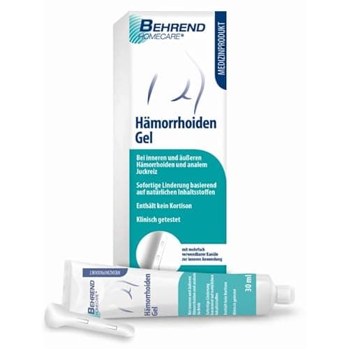Behrend Homecare - Gel para el tratamiento de hemorroides internas y externas, proctitis - La pomada ayuda a reducir el dolor, picor yardor anal - Sin cortisona