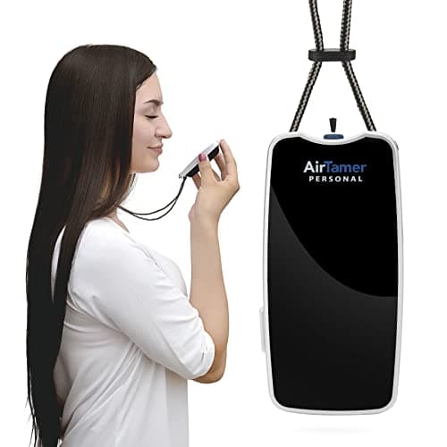 AirTamer A310PMB - Purificador de Aire Portátil Recargable - Generador de Iones Negativos - Contra Gérmenes, Virus y Alérgenos - Con Estuche de Cuero