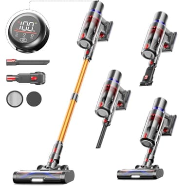 Avalsor Aspiradora sin Cable,550W/45KPa/70Mins Escoba Aspiradora Sin Cable,1.5L Aspiradora,Aspirador sin Cable con Pantalla Táctil LED y Cepillo Antienredos,para Suelo/Alfombra/Pelos de Animales