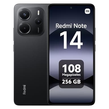 Xiaomi Redmi Note 14 - Smartphone de 8+256GB, Pantalla de 6.67" AMOLED FHD+ 120Hz, MediaTek Helio G99-Ultra, cámara de 108MP, TurboCharge 33W, 5500 mAh, Cargador no Incluido, Negro (Versión ES)