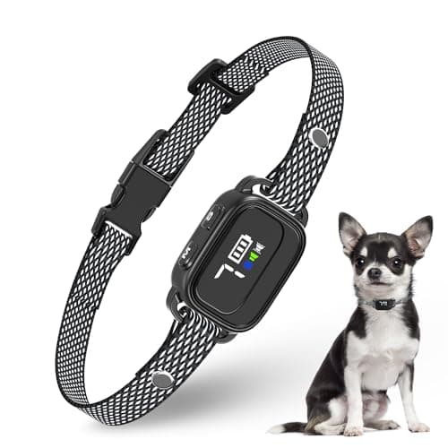 RICIVI Collar Antiladridos para Perros Pequeños, Collar Antiladridos con 7 Niveles de Sensibilidad, 3 Modos de Sonido y Vibración, Resistente al Agua IP67, Efectivo y Humano, Negro