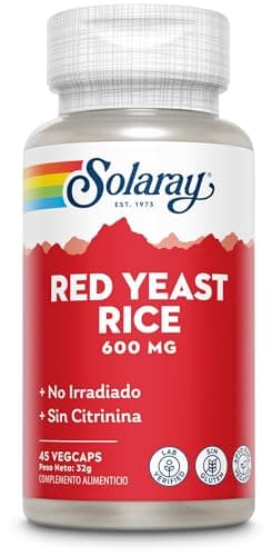 SOLARAY® Red Yeast Rice. 45 VegCaps. Formula de cuidado cardiovascular a base de Monascus purpureus. Sin gluten. Apto para veganos.
