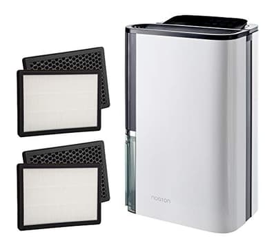 Deshumidificador y purificador de aire Noaton DF 4123 HEPA + 2x Filtro combinado (HEPA y carbón) - 23l / 24h, Hasta 50 m2, Depósito 4,5 litros, Filtro HEPA , Desagüe continuo