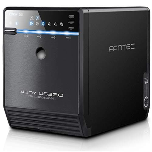 FANTEC QB-35US3-6G - Carcasa de Aluminio para 4 discos duros de 3.5″ con USB 3.0 & eSATA, Negro