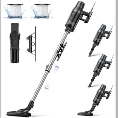 Aspiradora con Cable, Linkifly A6 Aspirador Escoba con Cable, 600W, 30kPa Succión Potente Aspiradora de Mano Cable de 5m, Ideal para Alfombras y Suelos, Incluye Enrollador de Cable, Blanco