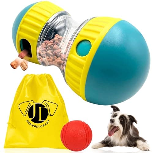 JyD SHOWPETCRAZY Juguetes para Perros, Juguete Interactivo Perro, Set Juguete Dispensador de Alimento y Pelota Masticable Entrenamiento de Caucho TPR 6CM, Juguetes para Perros Grandes y Pequeños.