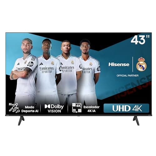 Hisense 43A6N - UHD 4K,VIDAA Smart TV, 43 Pulgadas, Dolby Vision, Modo Juego Plus, DTS Virtual X, Control por Voz televisor, Doble Control de Volumen, Auto ordenación Canales TDT (Nuevo 2024)