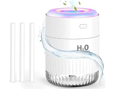 SZO Humidificador Mini Humidificador Humidificador de interior con luz LED, función de apagado automático y dos modos de nebulización Adecuado para su uso en coches, dormitorios y oficinas