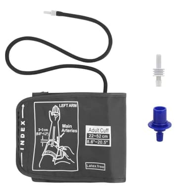 Monitor De Presión Arterial Manguito 22-52cm, Manguito Tensiometro Extra Grande Manguito de Esfigmomanómetro, Manguito Tensiometro de Brazo Grande para Personas Mayores para Uso Doméstico XL Gris
