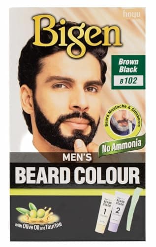 Bigen Beard Colour for Men | Sin Manchas | Cubre la barba gris en 10 minutos | Con aceite de oliva - 102 Marrón Negro