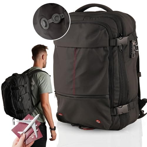 Mochila Cabina Avion al Vacio. Equipaje de Mano de Gran Capacidad con Sistema de Vacío para quitar el Aire. Mochila de Viaje Portátil Impermeable para Hombre y Mujer con Sistema de Compresion