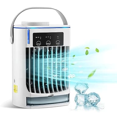 BAIYUN Climatizador Portatil Frio - 4 en 1 Aire Acondicionado Camper - Aire Acondicionado PortáTil Sin Tubo bajo Consumo, 3 velocidades y 3 nieblas para el hogar, la Oficina, los Viajes