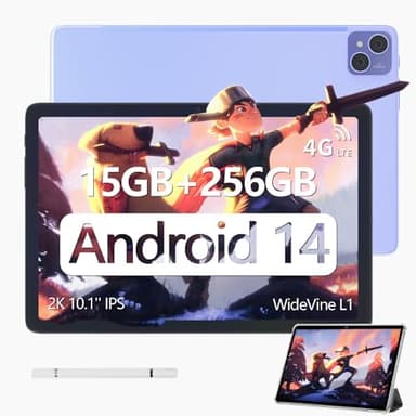 DOOGEE T10 Pro Tablet 10,1 Pulgadas FHD+ con 15GB RAM + 256GB ROM (Ampliable 1TB), Batería de 8580mAh, Octa-Core Android 14 Tablet con Dual 4G LTE, WiFi 2,4/5G, TÜV-Certificado, 13MP + 8MP, Púrpura