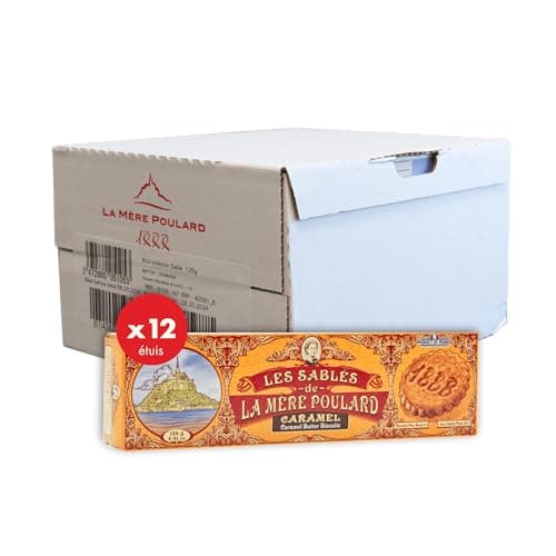 La Mère Poulard, galletas tipo sablés de mantequilla y caramelo, delgadas y crujientes - Caja de 125g