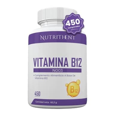 450 Micro Comprimidos Vitamina B12 PREMIUM 1000mg | 450 Días de Suministro | Contribuye al Funcionamiento Normal del Sistema Inmunológico | Metilcobalamina de Alta Absorción | Sin OGM.
