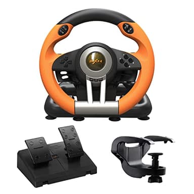 PXN V3 PRO Volante, Volante de 180° con Vibración, Volante para PC, PS3, PS4, Switch, Xbox One, Xbox Series X/S-Naranja