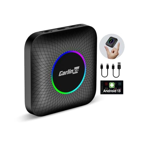 CarlinKit 2025 Nuevo Android 13 AIBOX LED Ambiente: Adaptador inalámbrico CarPlay/Android Auto, Qualcomm SM 6225, 8 GB + 128 GB, Compatible con Youtube/Netflix/Disney+/OTA Upgrade