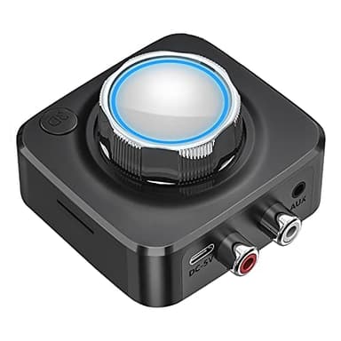 Bluetooth 5.0 Receptor - Cenawin Bluetooth Adaptador Receptor de Audio para Sistema Sonido Transmisión Música, Adaptador de Audio Inalámbrico RCA AUX 3.5mm para Teléfonos PC Altavoz TF Tarjeta