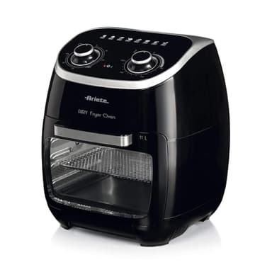 Ariete 4619 Freidora de aire y horno en uno, 11 L, multifunción, temporizador 60 minutos, puerta transparente extraíble, temperatura 80 - 200º C, 2000 W, negro