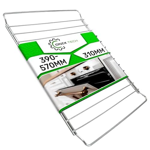 Ajustable Rejilla Horno Universal o Frigorífico con una Longitud Mínima de 390 mm una Longitud Máxima de 570 mm y una Anchura de 310 mm - Garantía de 5 Años - ONIX TECH