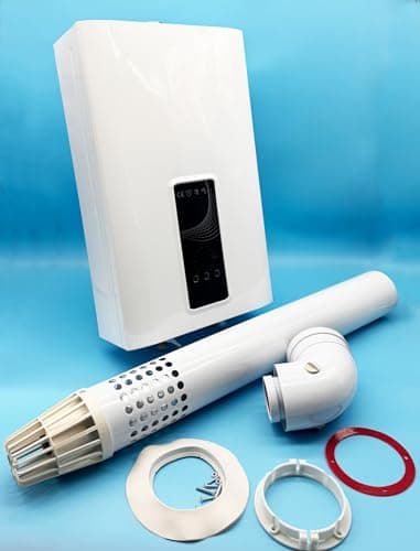 Calentador de Agua Domestico para Instalcion en Interior de Vivienda | Calentador de 10 Litros Con Camara Estanca | Automatico | Bajas Emisiones de NOx | Diseño Slim (Gas Natural 10 Litros)