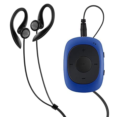 AGPTEK 64GB Reproductor MP3 con Clip, MP3 Player Deportivo Portátil con Radio FM y Reproducción Aleatoria, Mini Reproductor de Música para Correr con Carcasa de Silicona y Auriculares con Cable, Azul