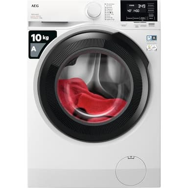 AEG LFR6114O4B Lavadora de Carga Frontal 10 Kg, 1400 rpm, Libre Instalación, Tecnología ProSense, Función Vapor, Programa Rápido, Motor Inverter, Panel LCD, Blanca, Clase A, Fabricado en UE