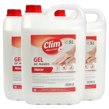 Clim Profesional - 3 Jabón de Manos Dermo con Aroma Neutro y Aspecto Blanco Nácar, Gel para Uso Profesional - Caja de 3 Garrafas de 5 Litros