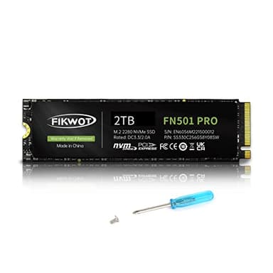 Fikwot FN501 Pro NVMe SSD 2TB - Disco SSD Interno M.2 PCIe Gen3 x4 con Adhesivo de Enfriamiento de Grafeno, hasta 3500MB/s, Caché SLC, Compatible con Portátiles y PC de Escritorio
