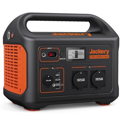 Jackery Explorer 1000, 1002 Wh - Estación de alimentación portátil con 230 V/1000 W (pico de 2000 W), fuente de alimentación móvil para exteriores, bricolaje y como generador de energía de emergencia